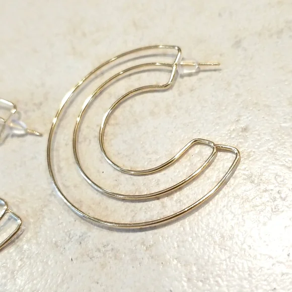 3 for $15  Gold Hoop Earrings - Picture 4 of 5